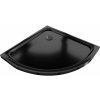 MEXEN/S - Flat sprchová vanička štvrťkruhová slim 100 x 100, čierna + čierny sifón 41701010B MEXEN/S - Flat sprchová vanička štvrťkruhová slim 100 x 100, čierna + čierny sifón 41701010B