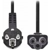 NEDIS napájecí kabel/ Typ F Zástrčka - IEC-320-C5/ přímý/ úhlový/ trojlístek/ černý/ bulk/ 2m CEGL10100BK20 NEDIS napájecí kabel/ Typ F Zástrčka - IEC-320-C5/ přímý/ úhlový/ trojlístek/ černý/ bulk/ 2m CEGL10100BK20