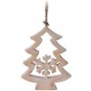 KOOPMAN Vianočná ozdoba drevená stromček 10 cm 1ks