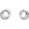 Náušnice z nerezovej ocele krúžky s brúsenými kamienkami platina 1pár Náušnice z nerezovej ocele krúžky s brúsenými kamienkami platina 1pár