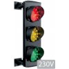 Trojkomorový semafor, zelená/oranžová/červená, žiarovka, 230V, hliníkové telo, IP65 Trojkomorový semafor, zelená/oranžová/červená, žiarovka, 230V, hliníkové telo, IP65