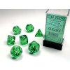 Chessex Sada 7 vícestěnných kostek průhledná Zelená