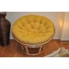 Nábytek PEGAS Ratanový papasan 110 cm medový polstr žlutý melír Nábytek PEGAS Ratanový papasan 110 cm medový polstr žlutý melír