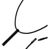 Šnúrkový Glosery náhrdelník s príveskom kváder - zapínanie - chir. oceľ, šnúrka 1,5mm - 2,5mm Dĺžka: 60cm, Hlavná šnúrka: sivá 1,5mm, Prívesok: čierný