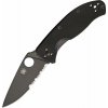 Spyderco Tenacious Black Part Serrated Black Blade Spyderco Tenacious Black Part Serrated Black Blade