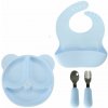 KIK Silikónový detský riad medvedík svetlomodrý 4 ks KIK Silikónový detský riad medvedík svetlomodrý 4 ks