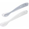 Beaba Prvé lyžičky silikónové 2 ks s puzdrom Pebble / Cloud Blue