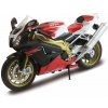 Welly Motocykel Aprilia RSV 1000R Faktoryčervená 1:10
