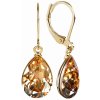 Levien Elegantné pozlátené náušnice s kryštálmi Pear Golden Shadow Levien Elegantné pozlátené náušnice s kryštálmi Pear Golden Shadow
