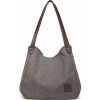 Dámska taška na rameno canvas Kono Saviora - sivá - veľkosť L Dámska taška na rameno canvas Kono Saviora - sivá - veľkosť L