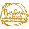 Zápich - Meno s dátumami v ozdobnom ráme - Zlatá zrkadlová - bez paličky - 12cm Zápich - Meno s dátumami v ozdobnom ráme - Zlatá zrkadlová - bez paličky - 12cm
