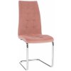 Kondela Jedálenská stolička, ružová Velvet látka/chróm, SALOMA NEW Kondela Jedálenská stolička, ružová Velvet látka/chróm, SALOMA NEW