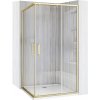 REA/S Sprchovací kút City 80x100 Brush Gold So sprchovou vaničkou Savoy black KPL-K74502