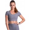 BrainMax dámsky rebrovaný skrátený top s krátkym rukávom, šedá Veľkosť: XS Športový top pre ženy s rebrovaním BrainMax dámsky rebrovaný skrátený top s krátkym rukávom, šedá Veľkosť: XS Športový top pre ženy s rebrovaním
