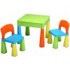 Detská sada stolček a dve stoličky NEW BABY multi color, 51x51x46cm, Multicolor
