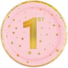 Papierové taniere 1.narodeniny dievčatko 18cm 6ks Papierové taniere 1.narodeniny dievčatko 18cm 6ks