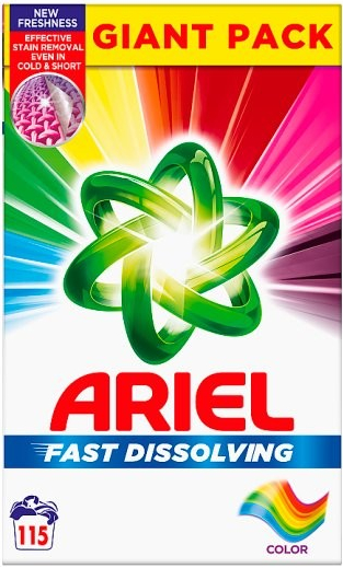 Ariel Fast Dissolving Color prášok na pranie 6,325 kg 115 PD