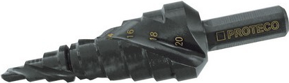 PROTECO 90.42-ST-63 vrták stupňovitý 6-30 mm špirálová drážka, krok 2 mm, TiAlN