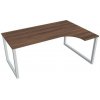 Pracovný stôl UNI O, ergo, ľavý, 180x75,5x120 cm, orech/sivá Pracovný stôl UNI O, ergo, ľavý, 180x75,5x120 cm, orech/sivá