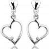 Šperky eshop - Diamantové náušnice zo striebra 925 - srdiečka s čírym briliantom, puzetky X18.17 Šperky eshop - Diamantové náušnice zo striebra 925 - srdiečka s čírym briliantom, puzetky X18.17
