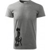 Husľový kľúč gitara - Klasické pánske tričko vyššej gramáže - L ( Tmavosivý melír ) Husľový kľúč gitara - Klasické pánske tričko vyššej gramáže - L ( Tmavosivý melír )