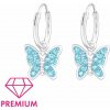 Glory strieborné naušnice kruhy Motýľ akvamarín A4S38476B Glory strieborné naušnice kruhy Motýľ akvamarín A4S38476B