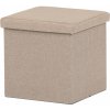 Taburet s úložným priestorom, krémová, 38 x 38 x 38 cm Taburet s úložným priestorom, krémová, 38 x 38 x 38 cm