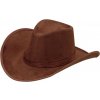 Hnedý kovbojský klobúk s prešívaním