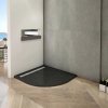 AICA Štvrťkruhová sprchová vanička SLATE BLACK LMH-Q, čierna, liaty mramor s efektom kameňa, sprchová vanička do sprchovacieho kúta, Výška 3cm AICA Štvrťkruhová sprchová vanička SLATE BLACK LMH-Q, čierna, liaty mramor s efektom kameňa, sprchová vanička do sprchovacieho kúta, Výška 3cm