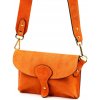 Dámska crossbody kabelka Luka 24-071 mandarínkovo oranžová z semišovej kože 22,5 x 14,5 x 4,5 cm Dámska crossbody kabelka Luka 24-071 mandarínkovo oranžová z semišovej kože 22,5 x 14,5 x 4,5 cm