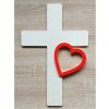 Kríž na stenu s veľkým srdiečkom 30cm Kríž na stenu s veľkým srdiečkom 30cm