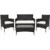 Design-Shop Záhradná súprava 2 kresiel, pohovky a stolíka HWC-F55 - čierna, krémové vankúše Design-Shop Záhradná súprava 2 kresiel, pohovky a stolíka HWC-F55 - čierna, krémové vankúše