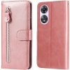 Peňaženkové kožené puzdro Calf Zipper na Oppo A58 5G - Ružové zlato Peňaženkové kožené puzdro Calf Zipper na Oppo A58 5G - Ružové zlato