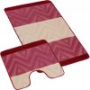 Bellatex Bany Chevron burgundy 60x100 + 60x50 cm Bellatex Bany Chevron burgundy 60x100 + 60x50 cm
