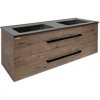 Kúpeľňová skrinka s čiernou úchytkou a umývadlom SAT Cube Way 120x53x46 cm dub Wellington mat CUBE46C1202DWMODC Kúpeľňová skrinka s čiernou úchytkou a umývadlom SAT Cube Way 120x53x46 cm dub Wellington mat CUBE46C1202DWMODC