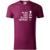 Eat sleep play - šach - Tričko z organickej bavlny - L ( Fuchsiová ) Eat sleep play - šach - Tričko z organickej bavlny - L ( Fuchsiová )