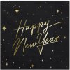 PartyDeco servítky Šťastný nový rok čierne 33x33cm 20ks