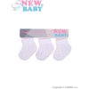 NEW BABY Dojčenské pruhované ponožky biele - 3ks Bavlna/Polyamid/Elastan 62 (3-6m)