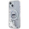 Karl Lagerfeld Liquid Glitter Karl Head Magsafe Apple iPhone 15 KLHMP15SLGKISGH Transparent