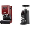 Gaggia Classic E24, red + Eureka Atom W 65 Casa, black Gaggia Classic E24, red + Eureka Atom W 65 Casa, black