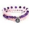 Mala náhrdelník alebo náramok Ruženín Ametyst Buddha Mala náhrdelník alebo náramok Ruženín Ametyst Buddha