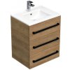 Kúpeľňová skrinka s čiernou úchytkou a umývadlom SAT Cube Way 60x76,5x46 cm dub Hickory mat CUBE46C603DHMOD Kúpeľňová skrinka s čiernou úchytkou a umývadlom SAT Cube Way 60x76,5x46 cm dub Hickory mat CUBE46C603DHMOD