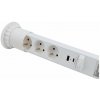Nábytková zásuvka výsuvná LIFT BOX USB A+C, 3x230V, 1,5m kábel, biela Nábytková zásuvka výsuvná LIFT BOX USB A+C, 3x230V, 1,5m kábel, biela