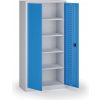 Policová dielenská skriňa 2-dverová, 4 police, 1950 × 950 × 500 mm, modré dvere Policová dielenská skriňa 2-dverová, 4 police, 1950 × 950 × 500 mm, modré dvere