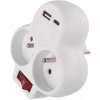 EMOS Rozbočovacia zásuvka 2×, vyp., 1×USB-A+1×USB-C, biela EMOS Rozbočovacia zásuvka 2×, vyp., 1×USB-A+1×USB-C, biela