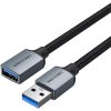 Vention Cotton Braided USB 3.0 Type A Male to Female Extension Cable 1 M Gray Aluminum Alloy Type CBLHF Vention Cotton Braided USB 3.0 Type A Male to Female Extension Cable 1 M Gray Aluminum Alloy Type CBLHF
