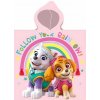 MLC · Dievčenské plážové pončo - osuška s kapucňou Paw Patrol - Tlapková patrola - motív Rainbow - 100% bavlna - 55 x 110 cm MLC · Dievčenské plážové pončo - osuška s kapucňou Paw Patrol - Tlapková patrola - motív Rainbow - 100% bavlna - 55 x 110 cm
