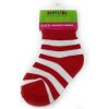 Bíločervené pruhované kojenecké dívčí ponožky Timothy 1 pár