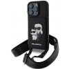 Karl Lagerfeld Saffiano Crossbody Popruh Karl and Choupette Kryt pro iPhone 16 Pro Black KLHCP16LCSAKCPMK