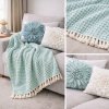MIABELLA Jemný tkaný prehoz na pohovku aj posteľ WAFFLE GREEN zelená 150x200 cm MIABELLA Jemný tkaný prehoz na pohovku aj posteľ WAFFLE GREEN zelená 150x200 cm